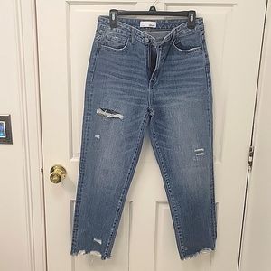 Vervet High Waisted Straight Ripped Jeans